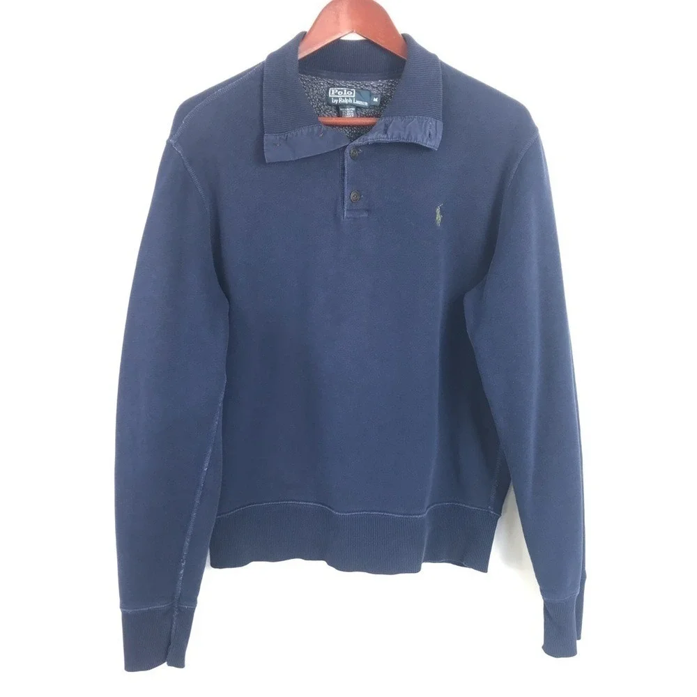 Polo Ralph Lauren Mens Blue Long Sleeve Sweatshirt Size M‎ Preppy Ivy League